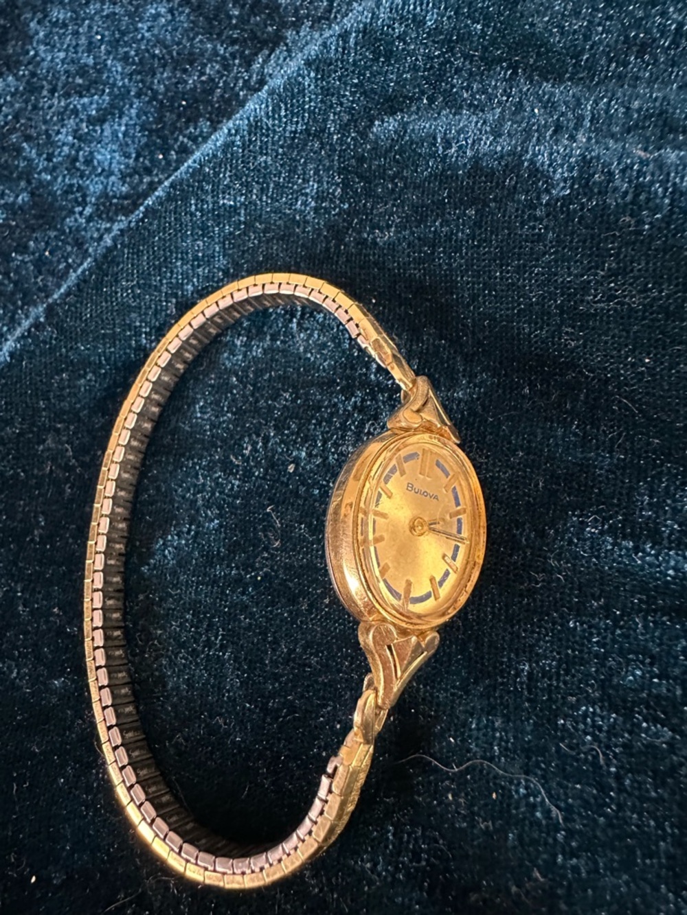 Bulova Women's Gold Oval Dial Stretch Bracelet Watch